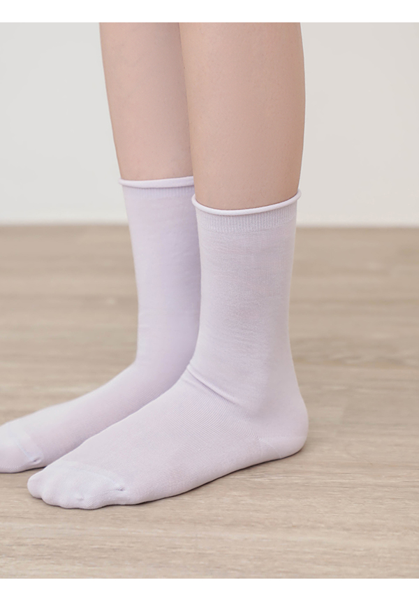 韓系柔美半筒襪 淺紫色