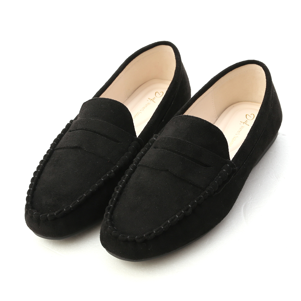 Classic Suede Loafers Black