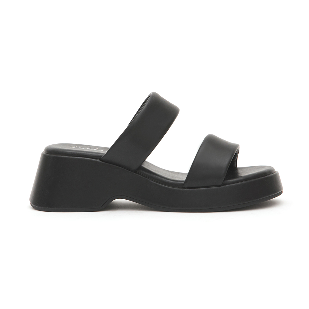 Double-Strap Platform Sandals Black