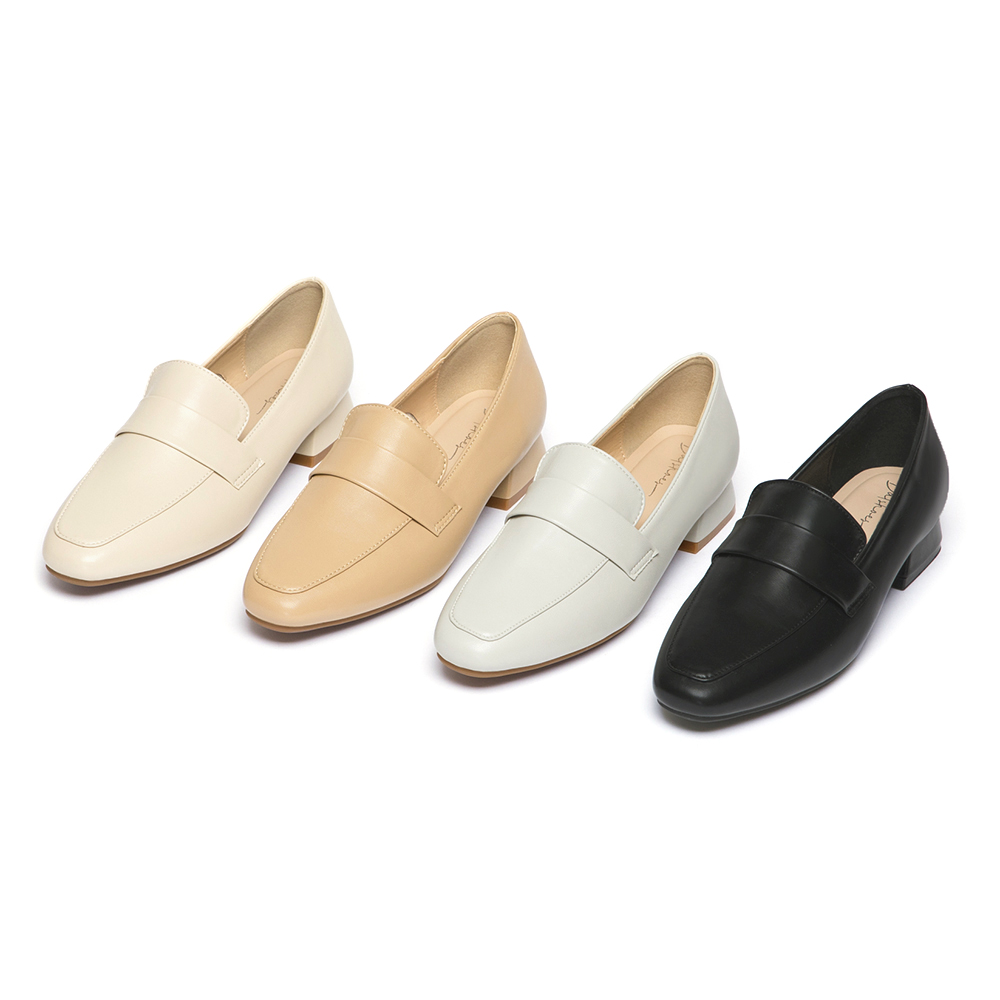 實穿滿分．4D氣墊低跟樂福鞋 香草米