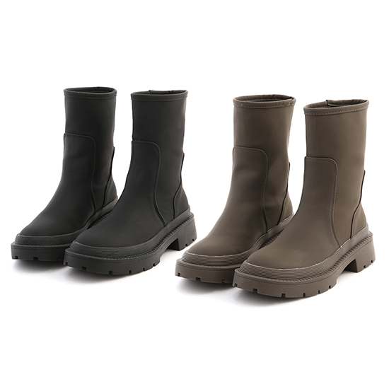 Water-Resistent Plain Boots Green