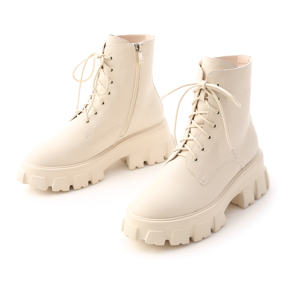 Lace-up Chunky Boots Vanilla