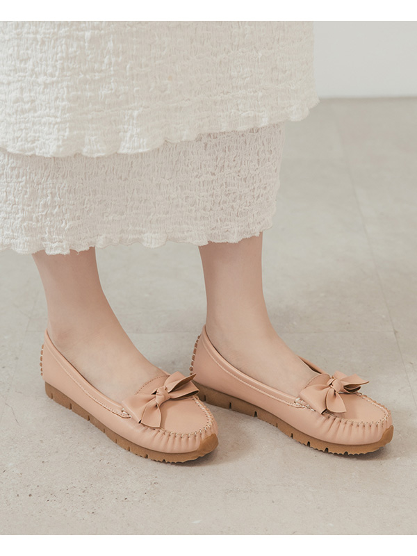 MIT Bow Platform Moccasins Pink