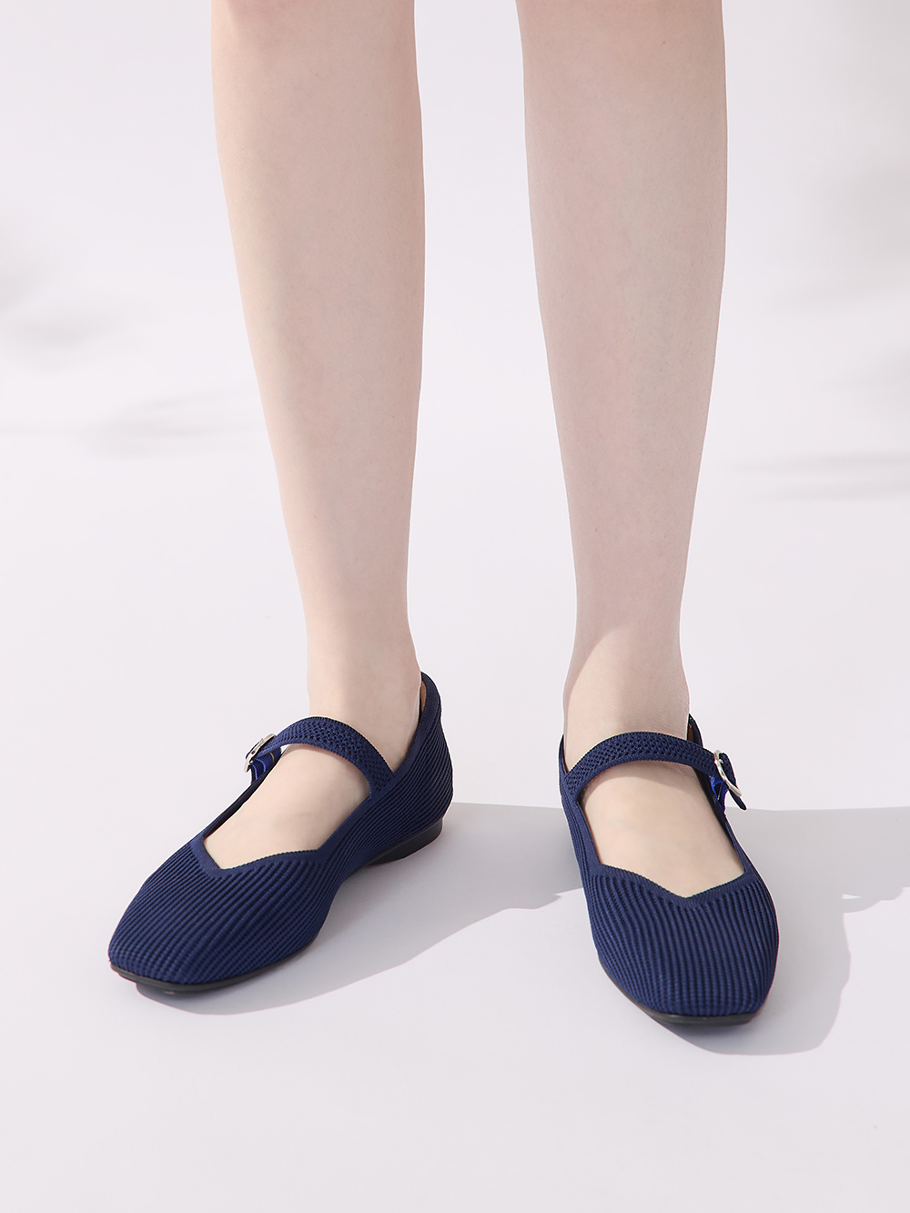 【3D零感雲織鞋】方頭瑪莉珍鞋 皇家藍