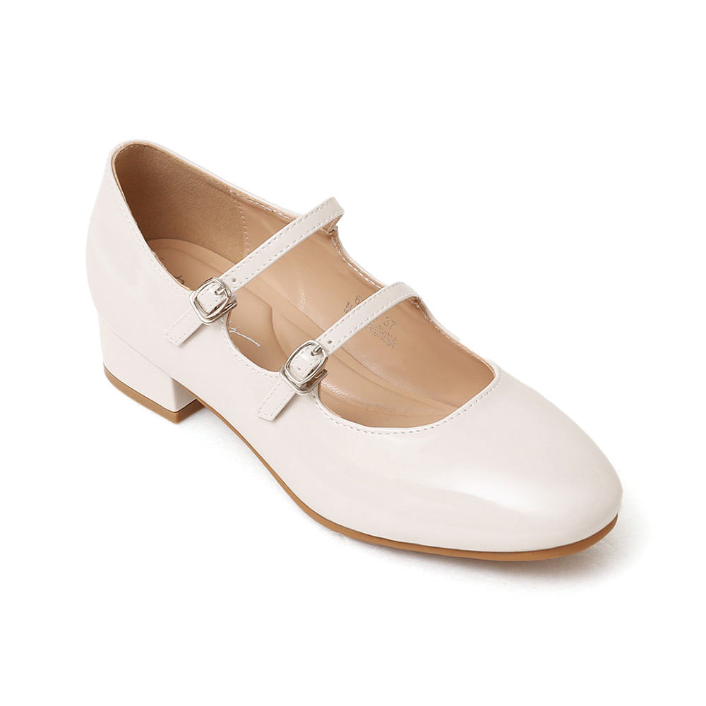 淘氣甜心．4D氣墊雙帶低跟瑪莉珍鞋 香草米