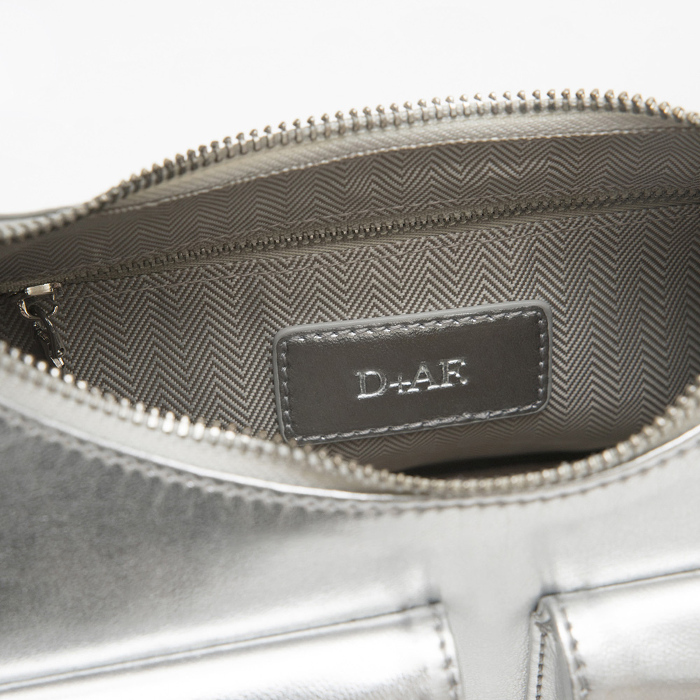 Double Pocket Sling Bag Silver