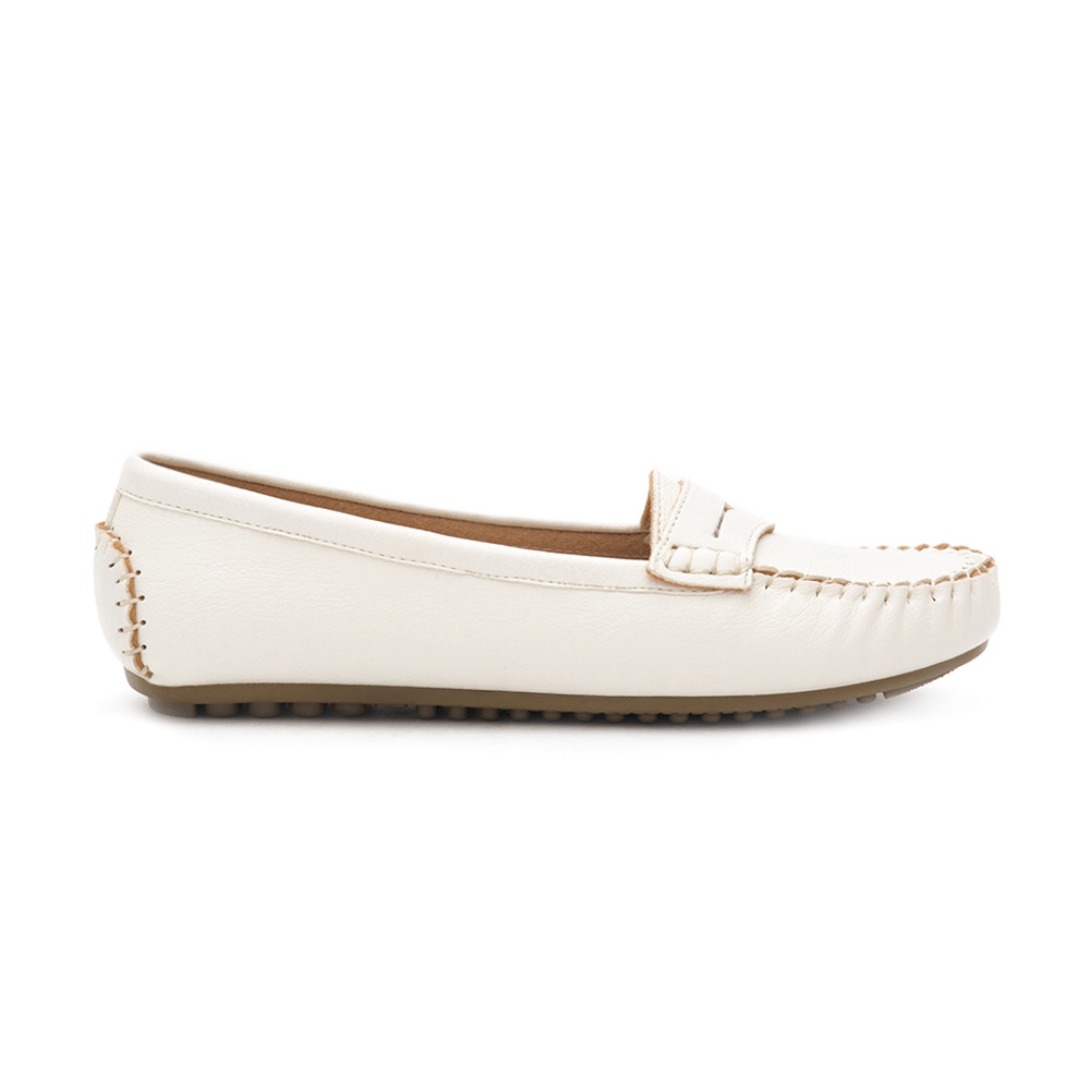 MIT Tassel Moccasin Loafers White