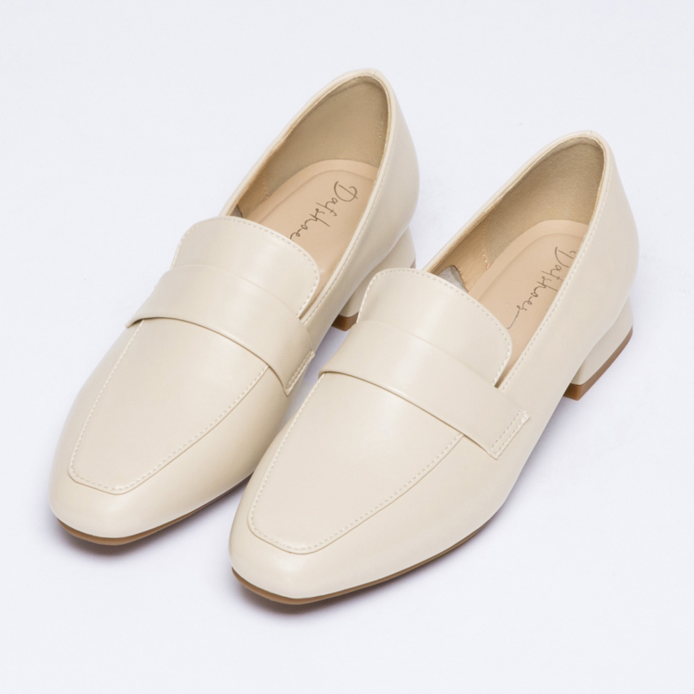 4D Cushioned Low-Heel Loafers Vanilla