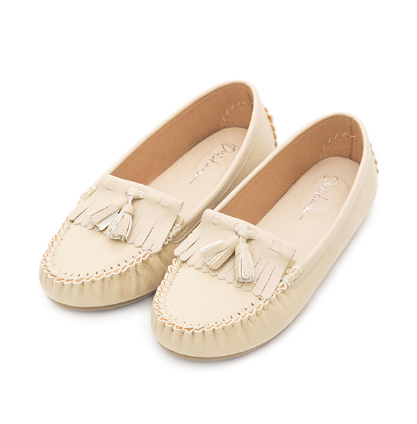 MIT Comfort Moccasin Loafers Cream