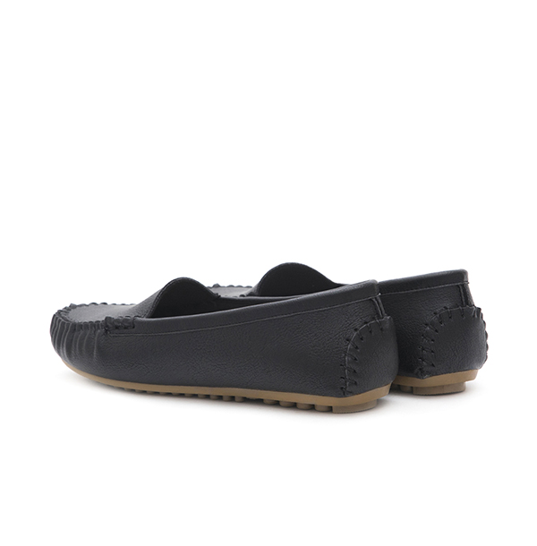 MIT Solid Moccasin Loafers Black