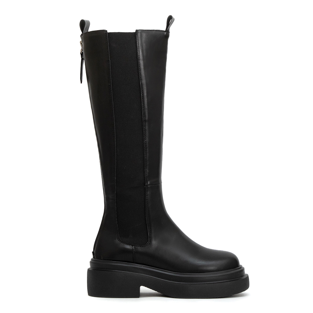 時尚型女輕量底切爾西長靴 黑色