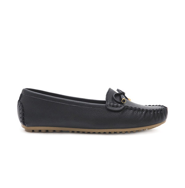 Soft MIT Bow Loafer Moccasins Black