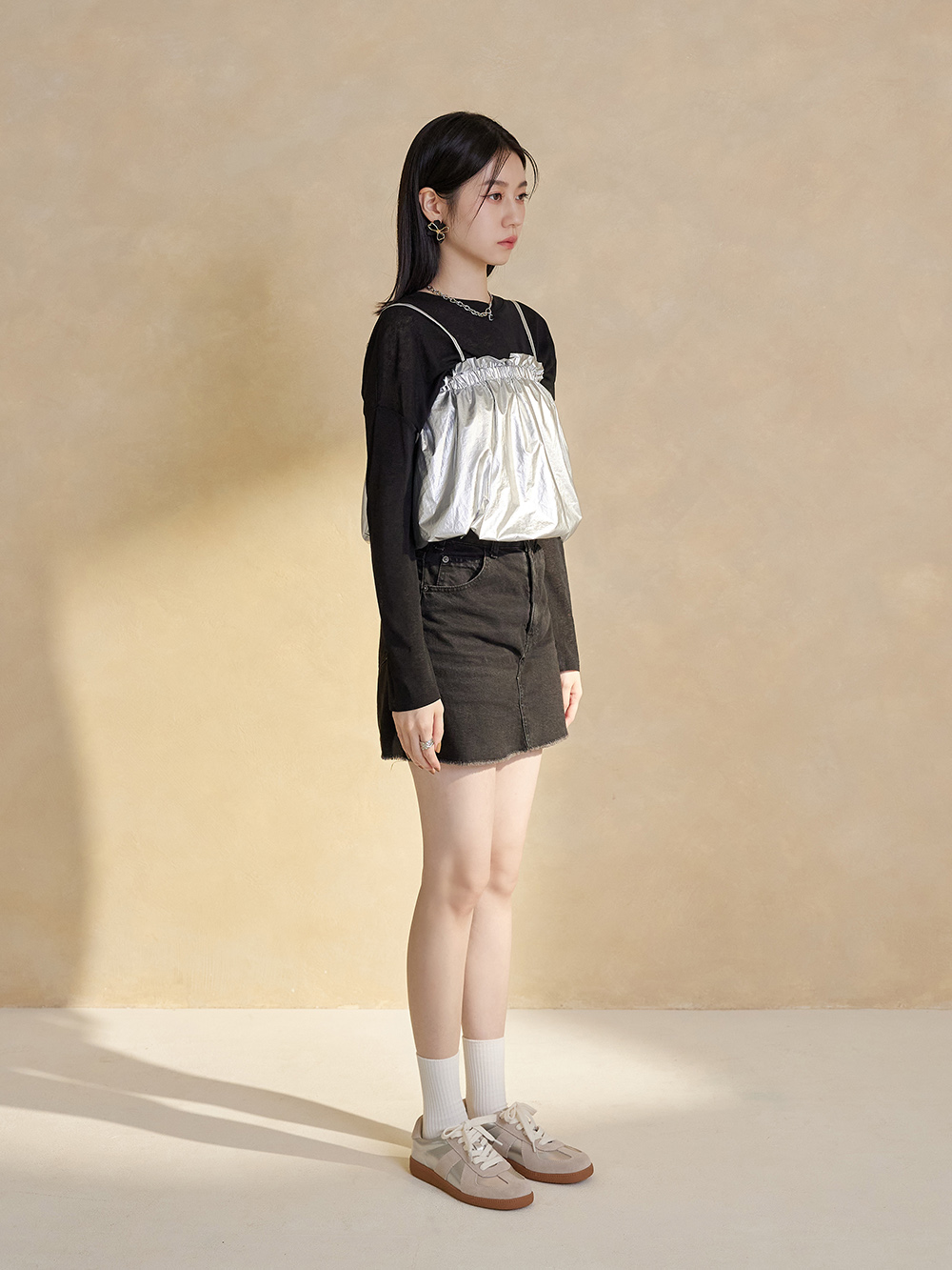 自在首選綁帶休閒德訓鞋 銀