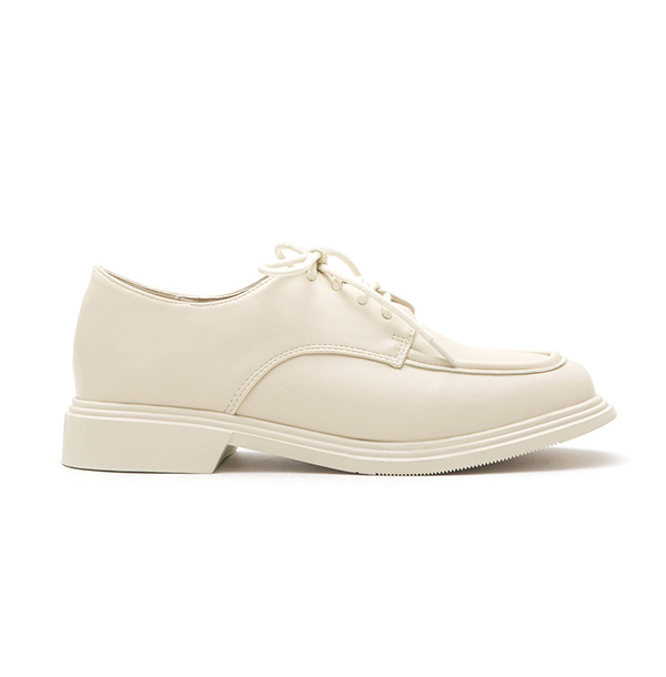 Soft Lace-Up Derby Shoes Vanilla