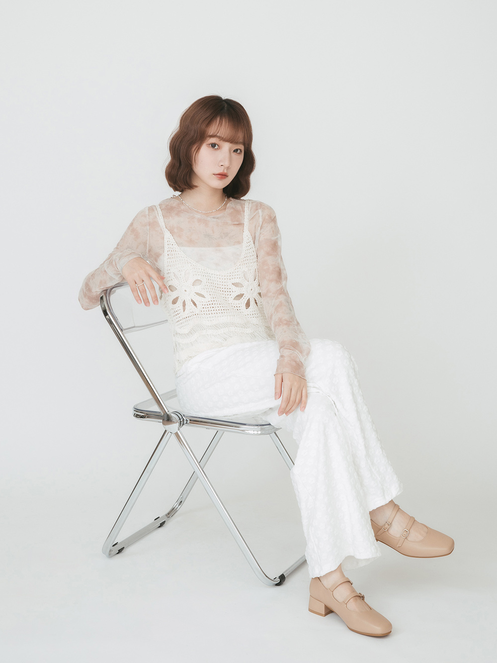 珍妮旋風．4D氣墊雙帶低跟瑪莉珍鞋 裸膚杏