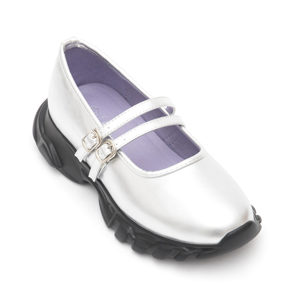 Mary Jane Functional Ballet Flats Silver