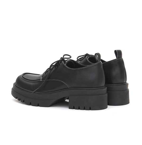 Platform Lace-Up Derby Shoes Black