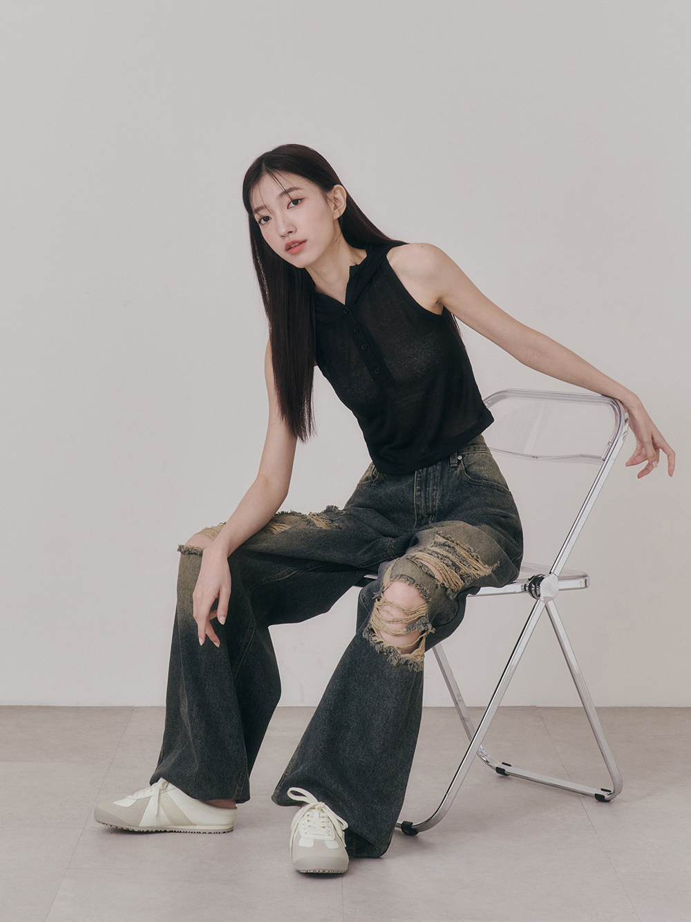 輕鬆日常後空休閒德訓鞋 米