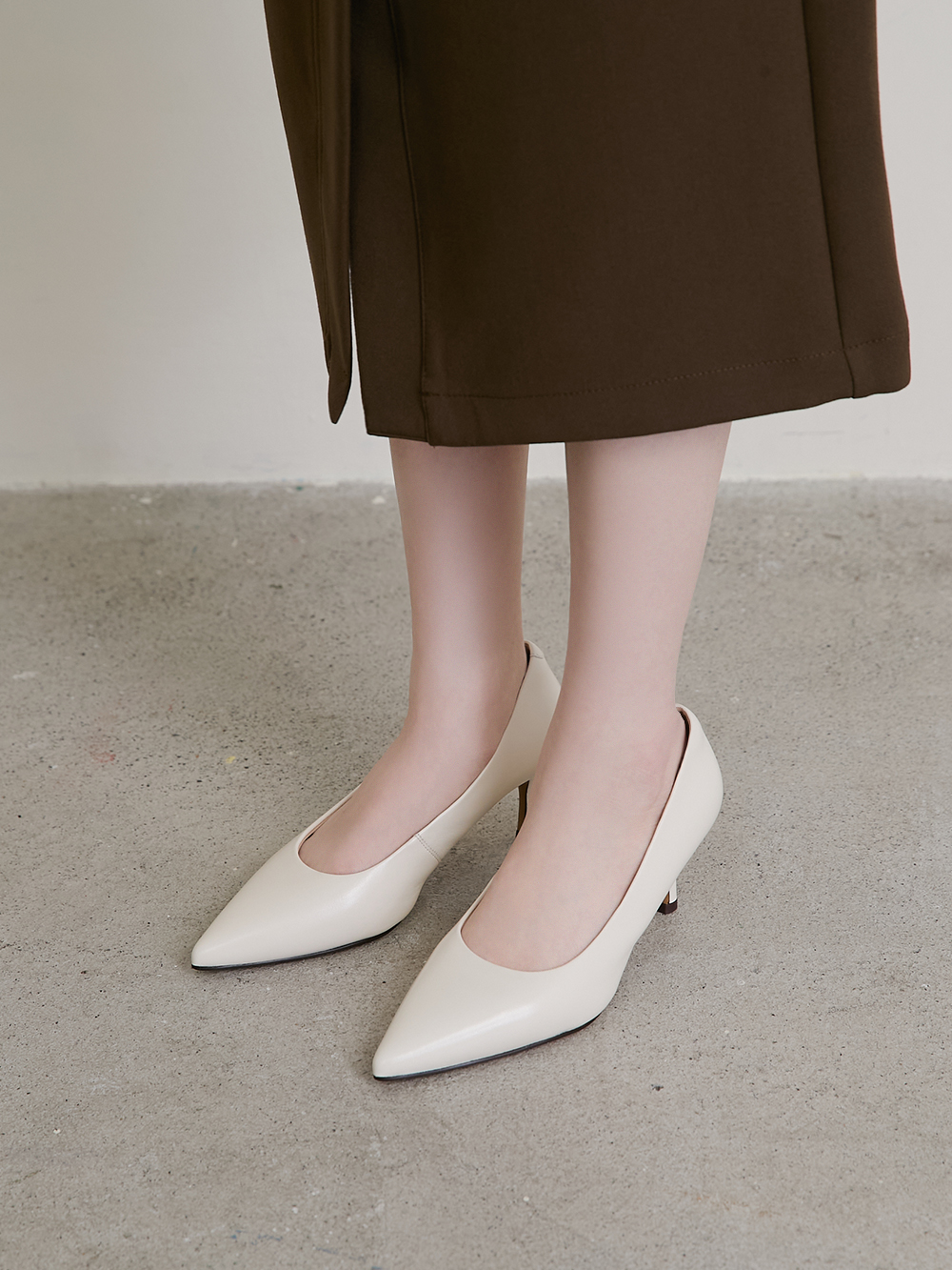 【真皮系列】6.5cm全能氣墊真皮高跟鞋 人氣白