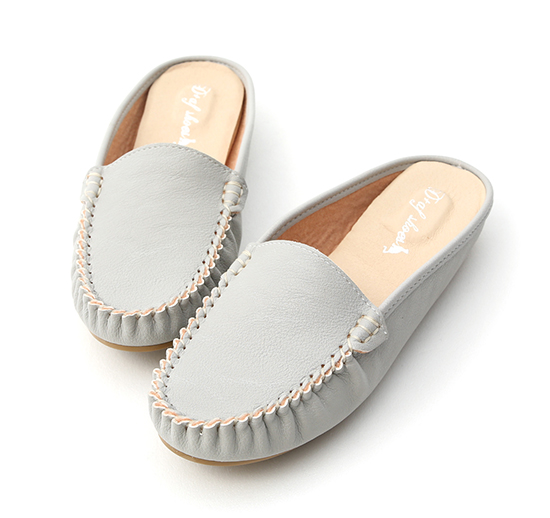 MIT Moccasin Mules Grey