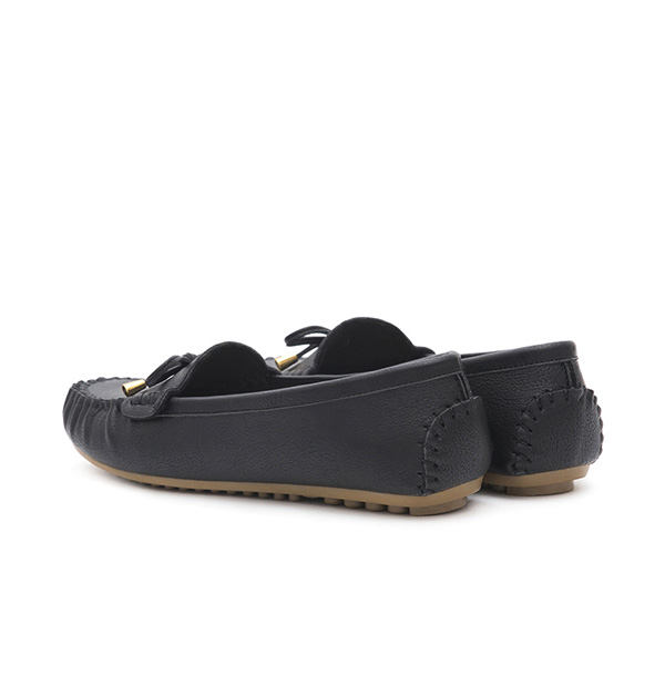 Soft MIT Bow Loafer Moccasins Black