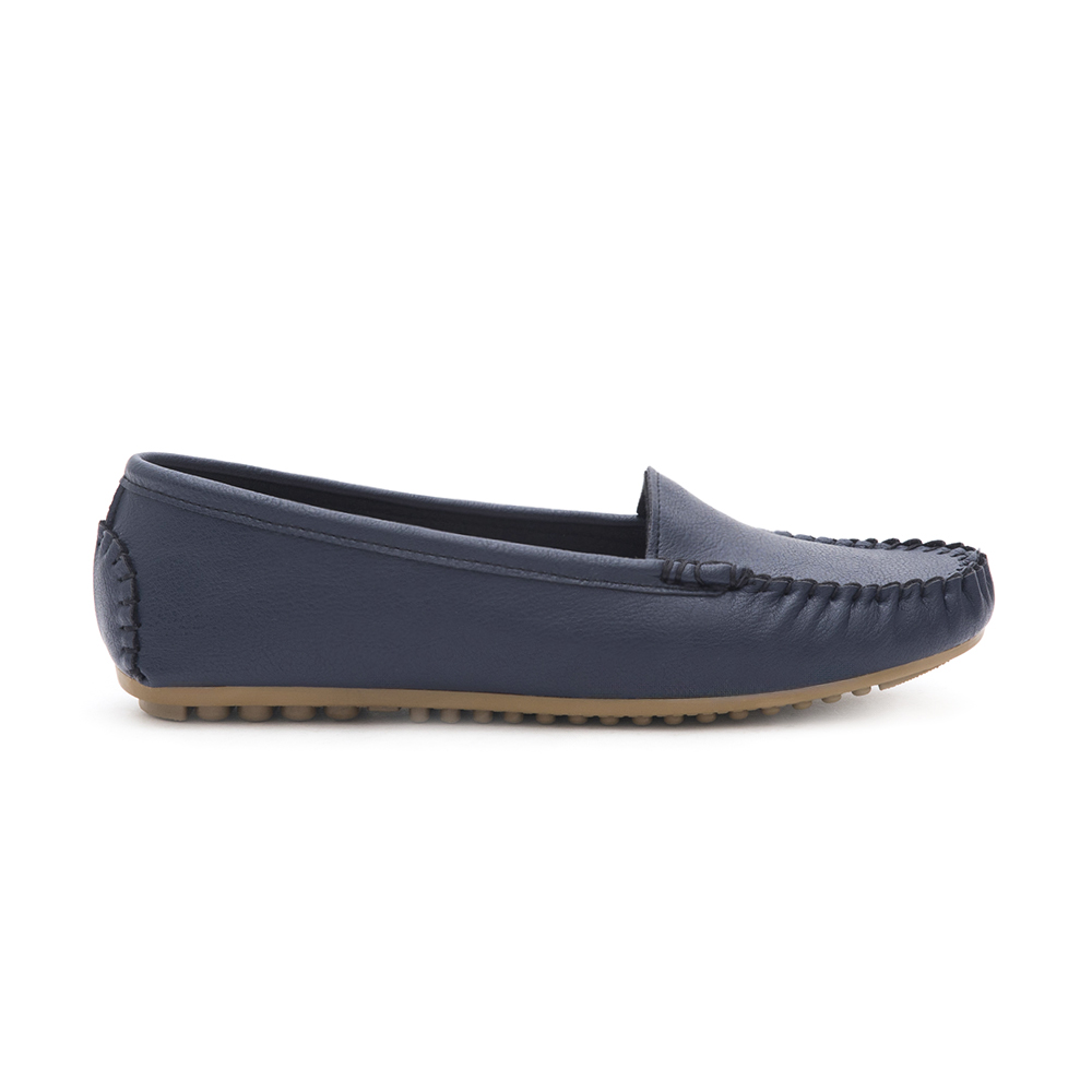 MIT Solid Moccasin Loafers Blue