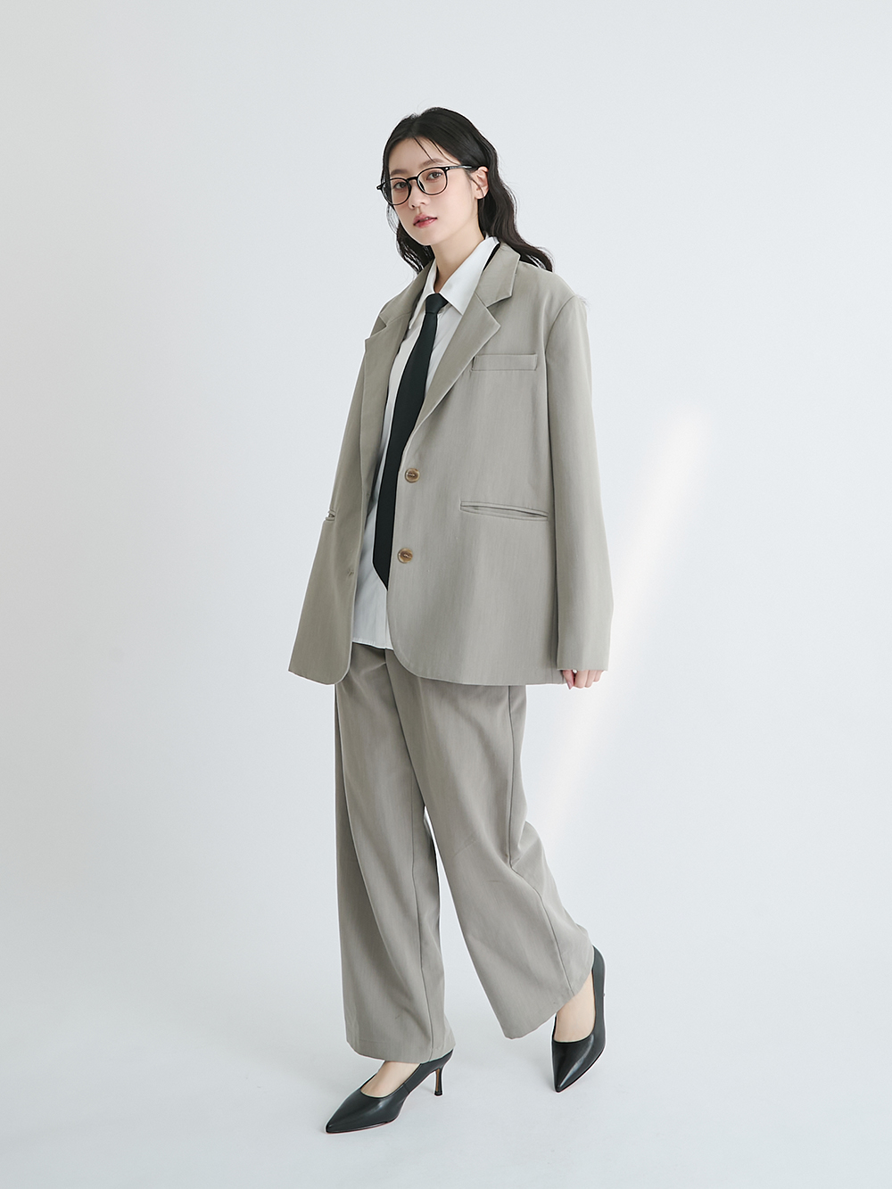 【真皮系列】6.5cm全能氣墊真皮高跟鞋 時尚黑