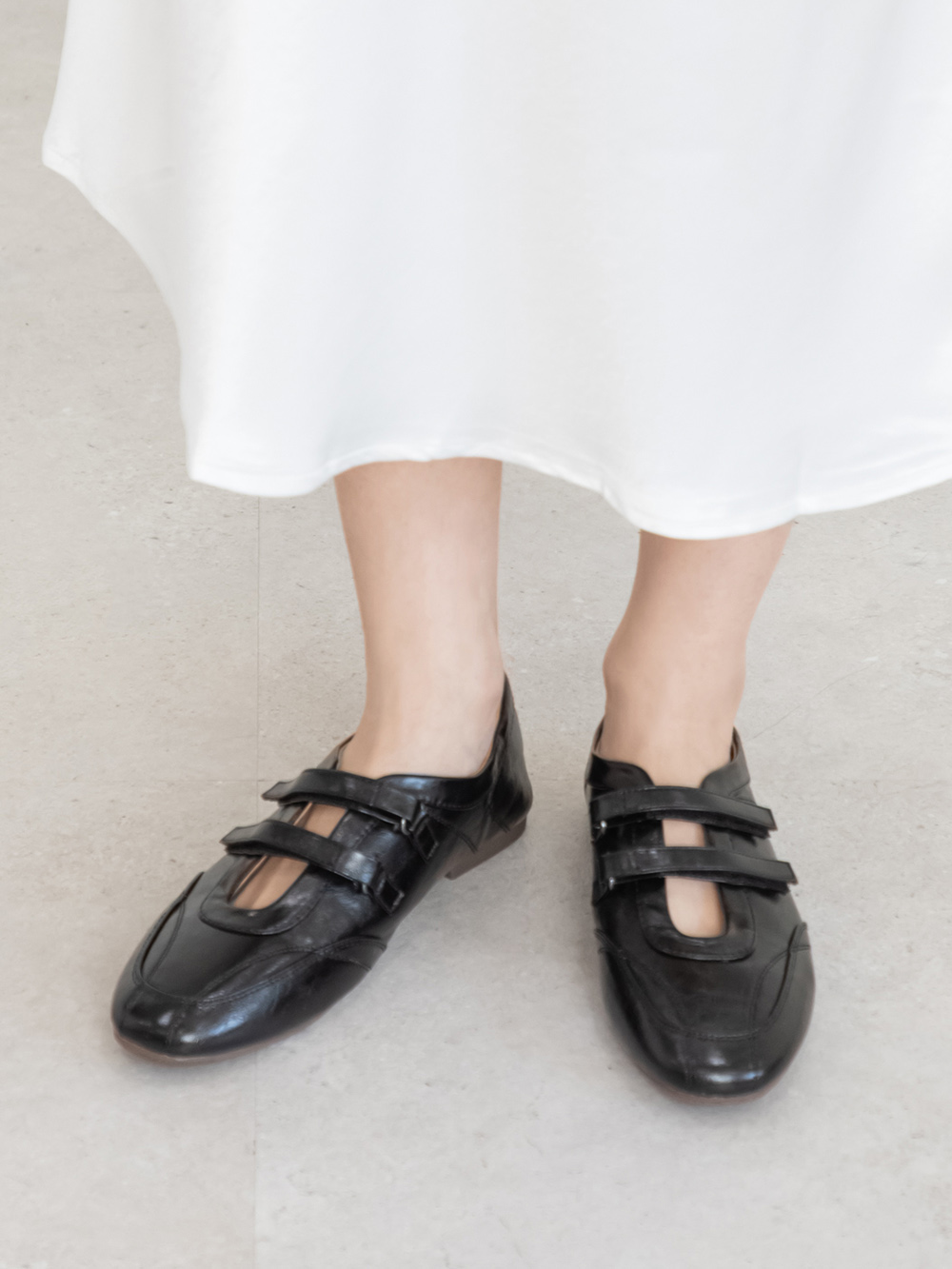摩登混搭雙帶機能瑪莉珍鞋 黑色