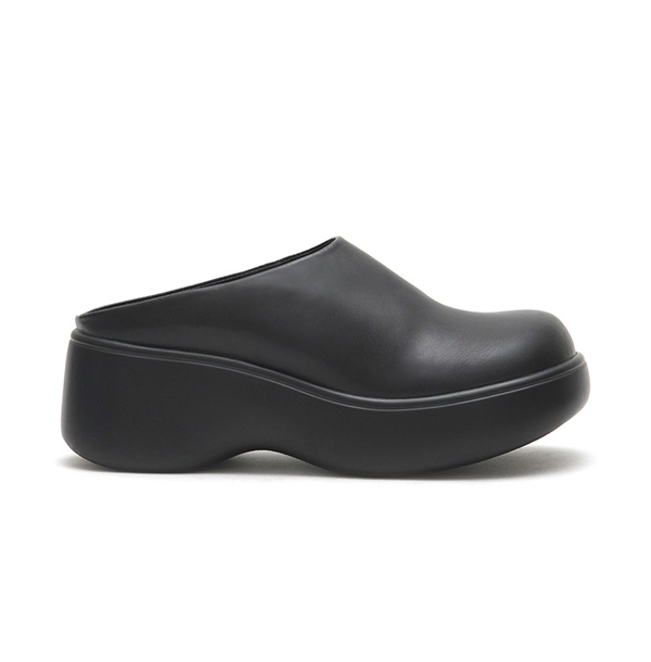 Plain Lightweight Thick Sole Mules Black