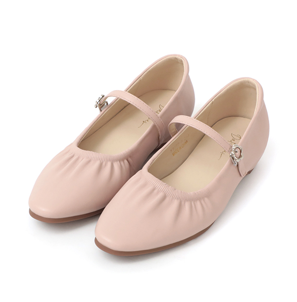 Hidden Wedge Ruched Mary Jane Shoes Pink