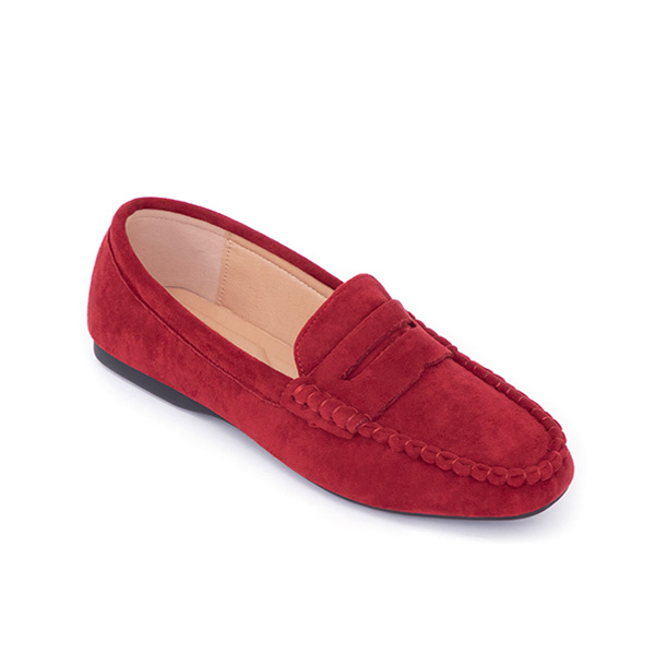 秋冬輕著4D氣墊豆豆底樂福鞋 棗紅色