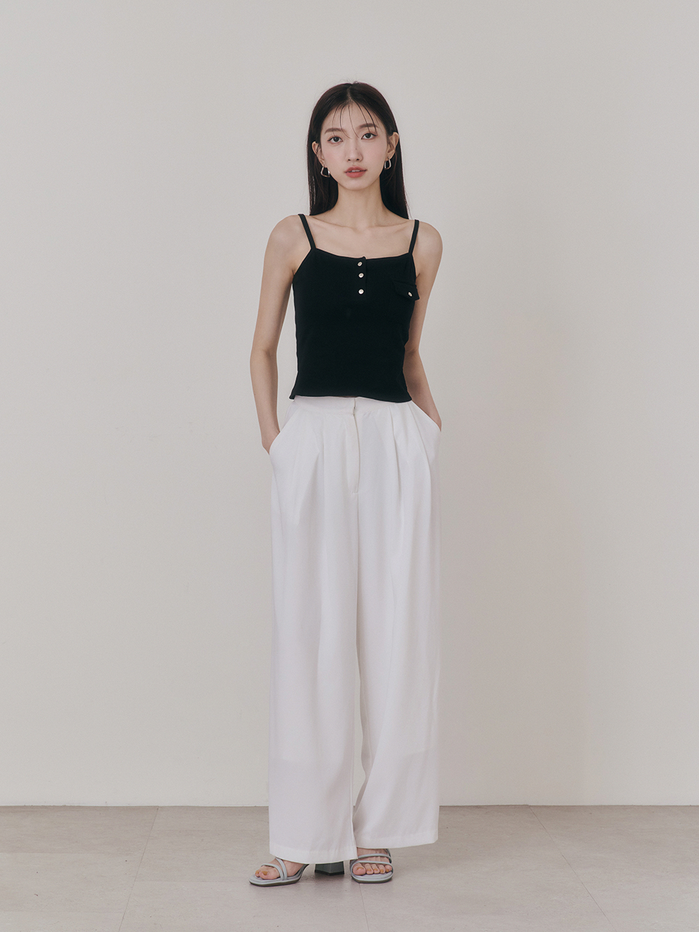 彩虹泡泡糖．泡芙軟墊細帶高跟涼鞋 冰河藍