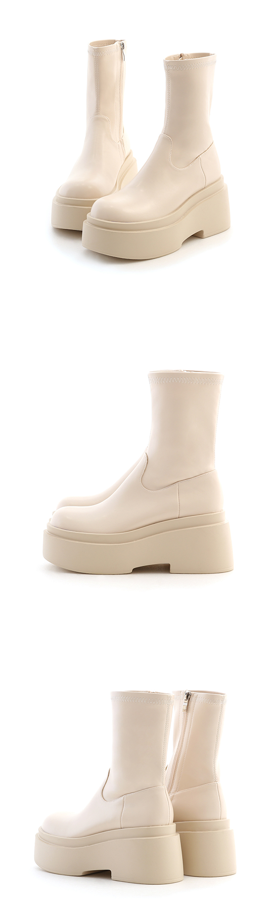 Chunky Platform Slimming Boots Vanilla