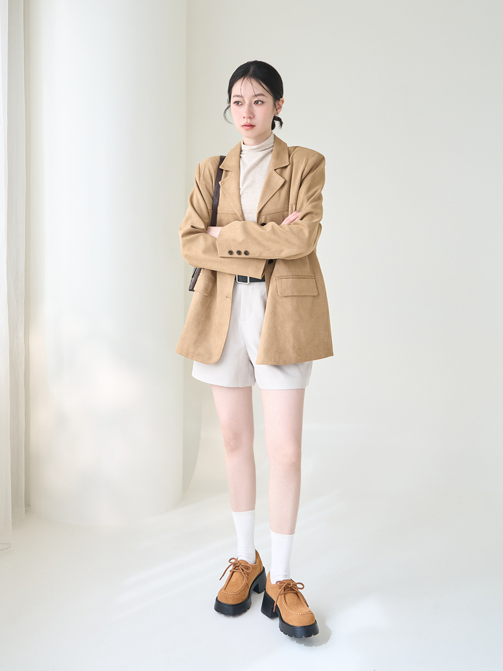 時光印記厚底輕量袋鼠鞋 駝色