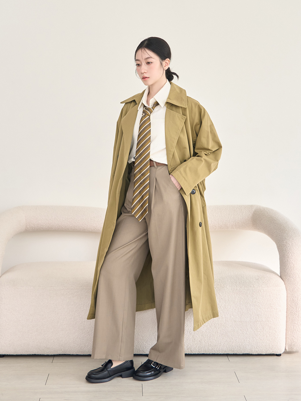 【真皮系列】親膚空氣棉方釦樂福鞋 黑色