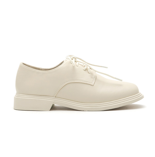 Soft Lace-Up Derby Shoes French Vanilla White