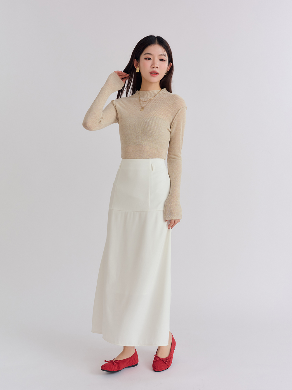 【3D零感雲織鞋】蝴蝶結圓頭芭蕾娃娃鞋 熱戀紅