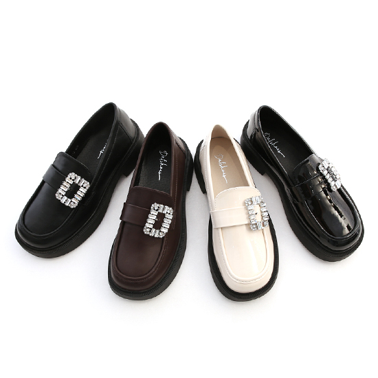 Crystal Embellished Chunky-Sole Loafers Black