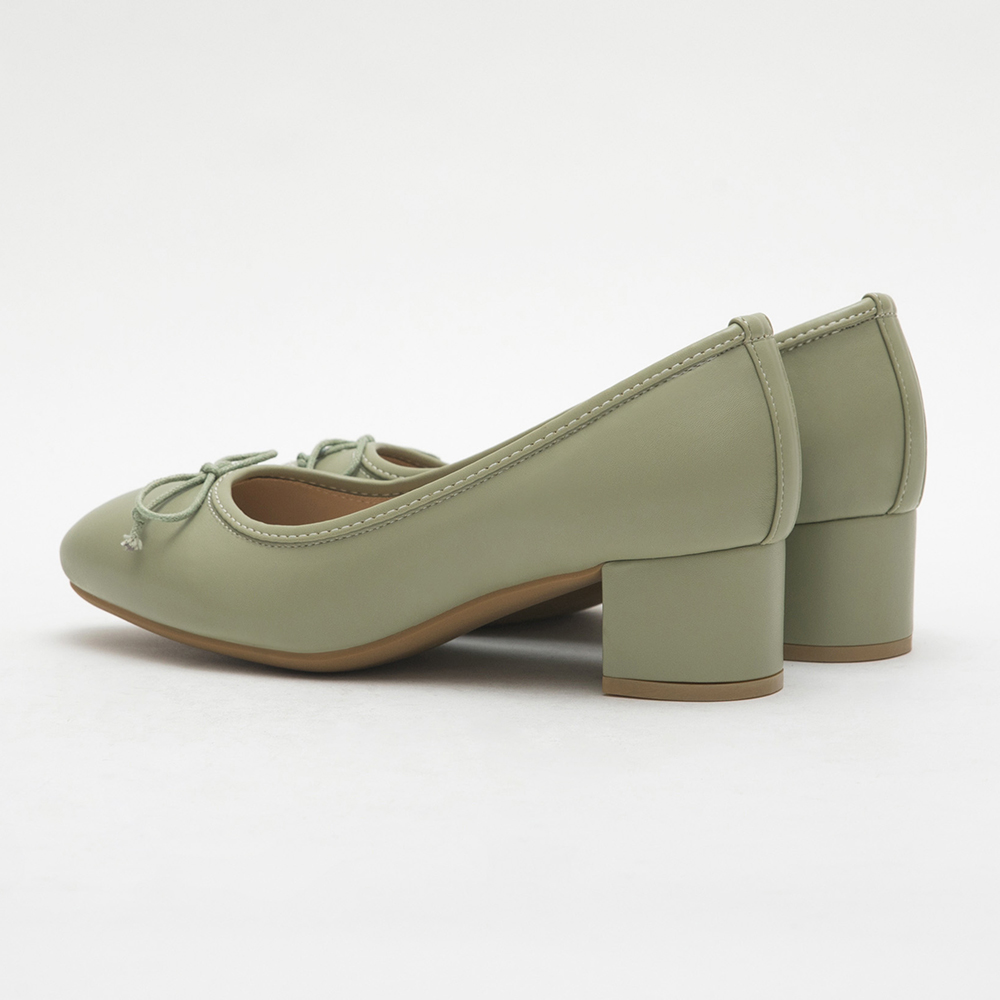 4D Cushioned Mid-Heel Ballets Shoes Sage Green