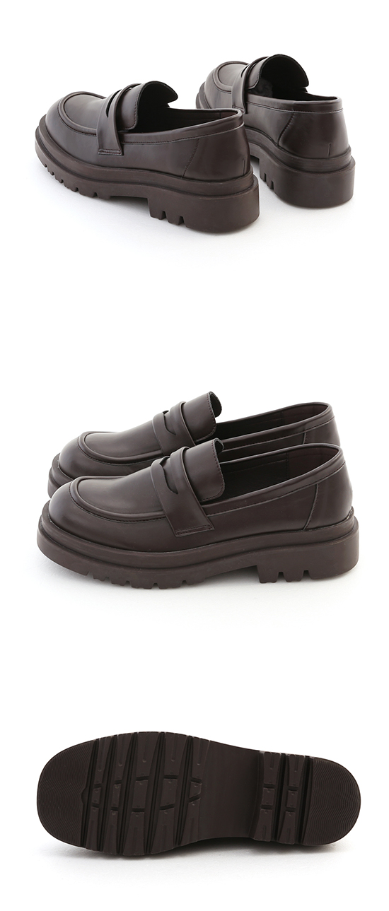 Classic Chunky Sole Penny Loafers Dark Brown