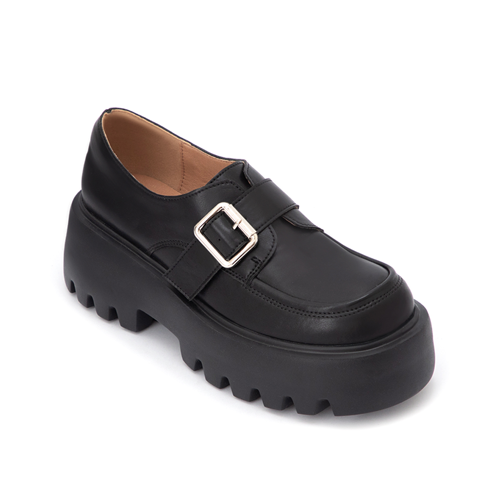 海拔進化超輕感厚底樂福鞋 黑色