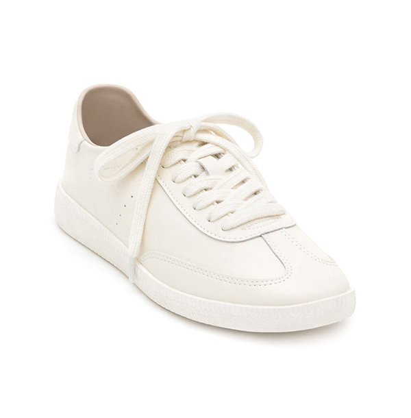 Color-Block Leather German Trainer Shoes Beige