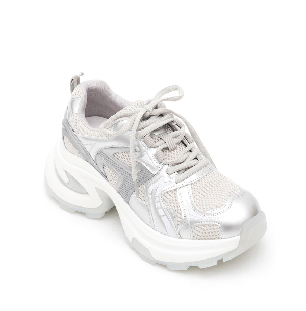 Lightweight Platform Sneakers Silver