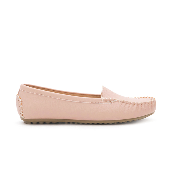 MIT Solid Moccasin Loafers Nude pink