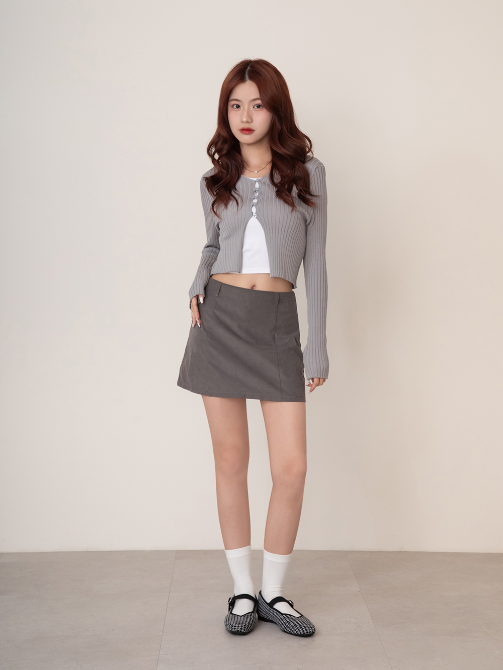 【3D零感雲織鞋】方頭瑪莉珍鞋 黑白毛呢