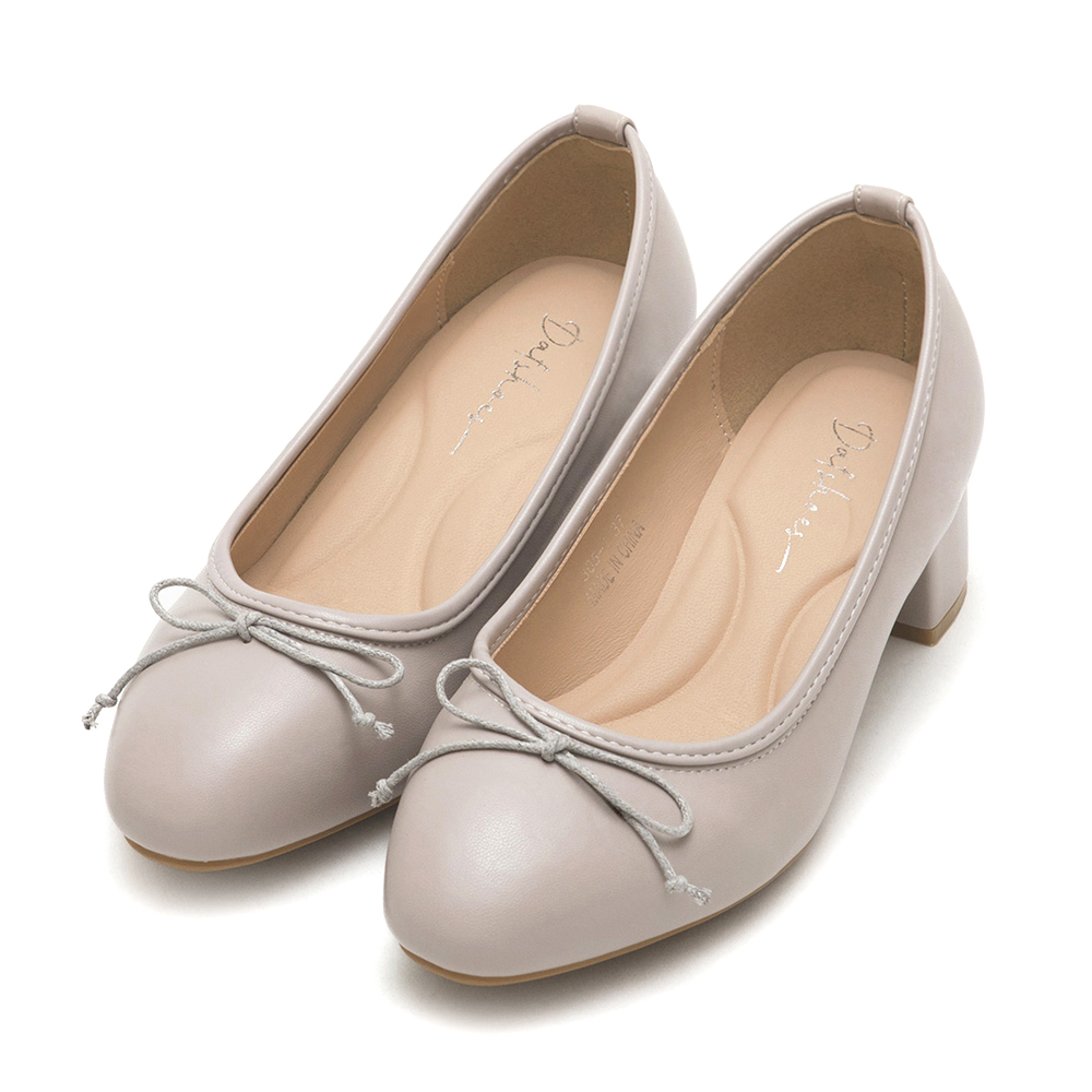 4D氣墊中跟芭蕾娃娃鞋 冰河灰