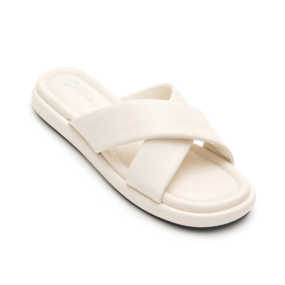 Comfy Candy Crossed Airsoft Slippers French Vanilla White