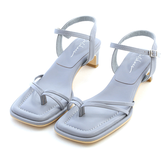 Puffy Cushioned Double-Strap Flat Heel Sandals Serenity Blue