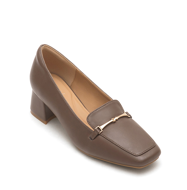 Horsebit Square-Toe Loafers Dark Brown