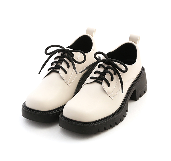 Platform Lace-up Derby Shoes Vanilla